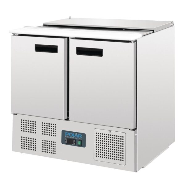 Polar G606 2 Door Saladette Counter Fridge - Closed