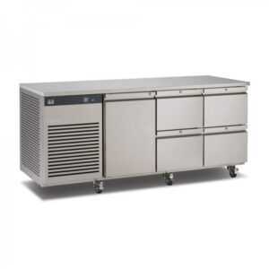 Foster EcoPro G2 EP1/3H 3 Door Counter Fridge-Stainless Steel Ext/Aluminum Int-1 Door & 4 Drawers-R290