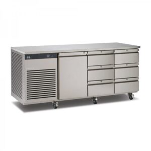 Foster EcoPro G2 EP1/3H 3 Door Counter Fridge-Stainless Steel Ext/Aluminum Int-1 Door & 6 Drawers-R290