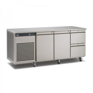 Foster EcoPro G2 EP1/3H 3 Door Counter Fridge-Stainless Steel Ext/Aluminum Int-2 Door & 2 Drawer-R290